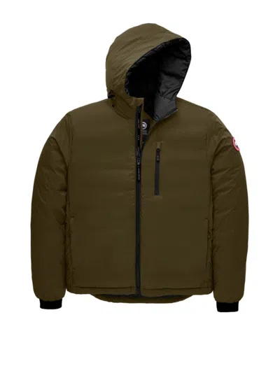 Shop Canada Goose Men's Lodge Down Hooded Jacket In Military Green