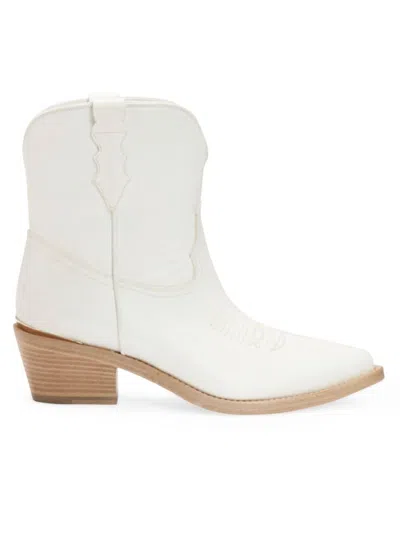 Shop Partlow Women's Julia 55mm Leather Ankle Boots In Bianco