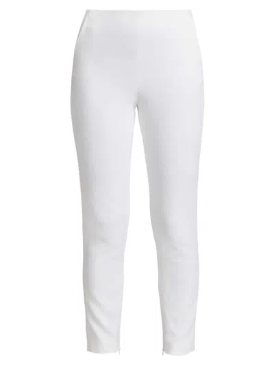 Shop Giorgio Armani Women's Main Cady Slim-leg Pants In Brilliant White