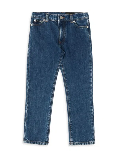 Shop Dolce & Gabbana Little Kid's & Kid's Straight-leg Jeans In Blue