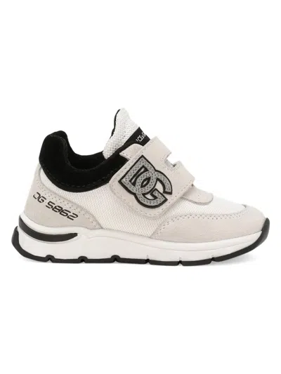 Shop Dolce & Gabbana Kid's Logo Low-top Sneakers In White Black