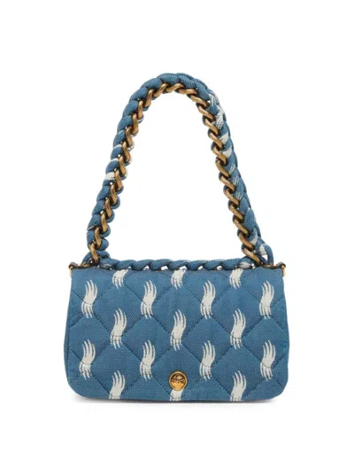 Shop Etro Women's Bond M Tessuto Jacquard Shoulder Bag In Blue Multi