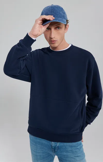 Shop Mavi Pocket Sweatshirt In Navy Blazer In Dark Blue