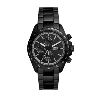Shop Fossil Men's Autocross Multifunction, Black Stainless Steel Watch