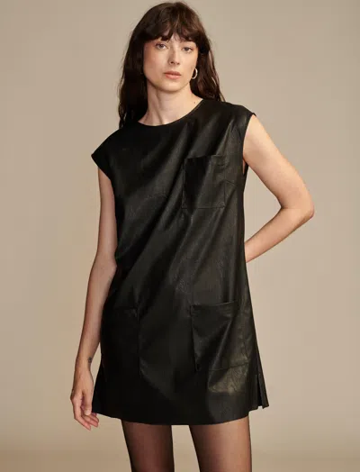 Shop Lucky Brand Women's Faux Leather Dress In Black