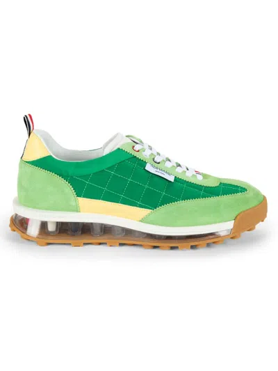 Shop Thom Browne Men's Colorblock Sneakers In Green