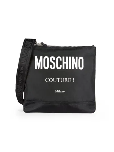 Shop Moschino Men's Logo Crossbody Bag In Black