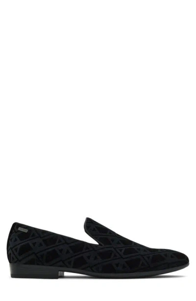 Shop Aldo Craig Velvet Loafer In Black/ Black