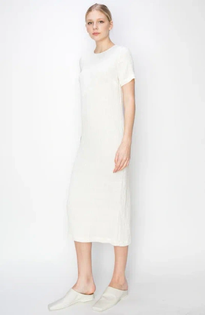 Shop Melloday Textured Knit Midi Dress In White
