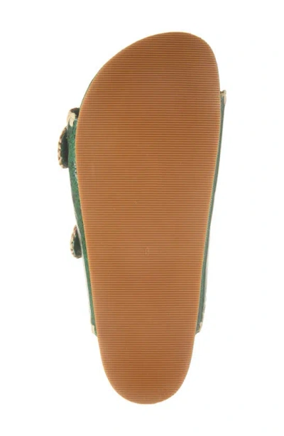 Shop Loeffler Randall Theo Slide Sandal In Green/ Natural