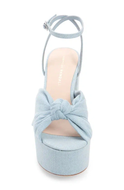 Loeffler Randall Roz Knot Platform Ankle-strap Sandals In Light Denim