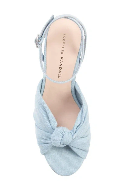 Loeffler Randall Roz Knot Platform Ankle-strap Sandals In Light Denim