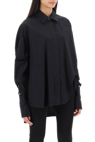 Shop Attico Shirt With Monogram Snap Buttons In Nero