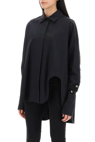 Shop Attico Shirt With Monogram Snap Buttons In Nero