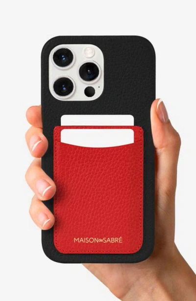 Shop Maison De Sabre Card Phone Case In Pomegranate Caviar