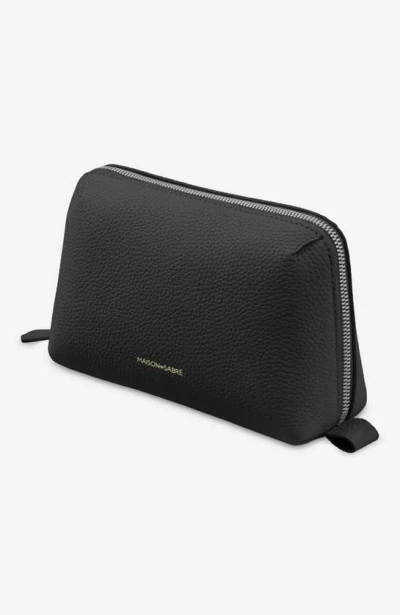 Shop Maison De Sabre Leather Tech Pouch In Black Caviar