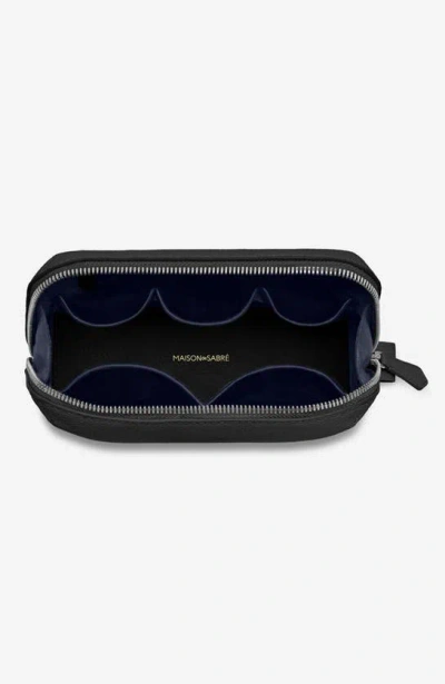 Shop Maison De Sabre Leather Tech Pouch In Black Caviar