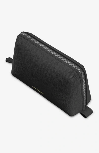 Shop Maison De Sabre Maison De Sabré Leather Tech Pouch In Black Caviar