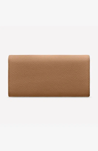 Maison De Sabre Maison De Sabré Long Leather Flap Wallet In Sandstone Lily