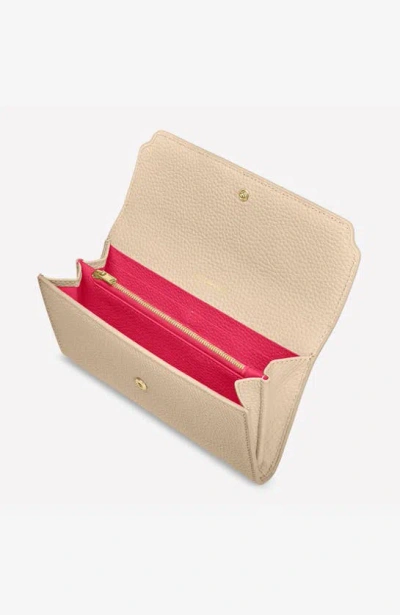 Shop Maison De Sabre Long Leather Flap Wallet In Saharan Fuchsia