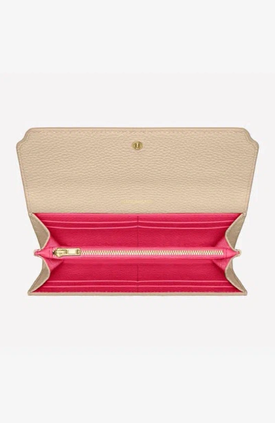 Shop Maison De Sabre Long Leather Flap Wallet In Saharan Fuchsia