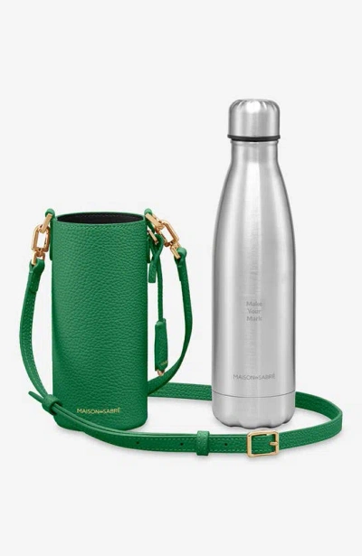 Shop Maison De Sabre Crossbody Water Bottle In Emerald Green