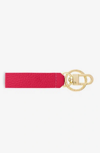 Shop Maison De Sabre Upcycled Leather Keychain In Shibuya Fuchsia