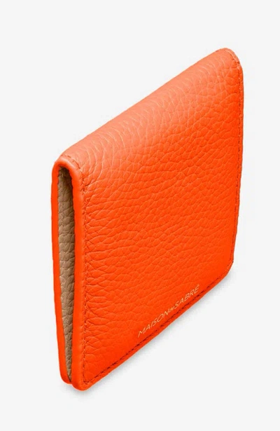 Maison De Sabre Leather Compact Mirror In Manhattan Sandstone