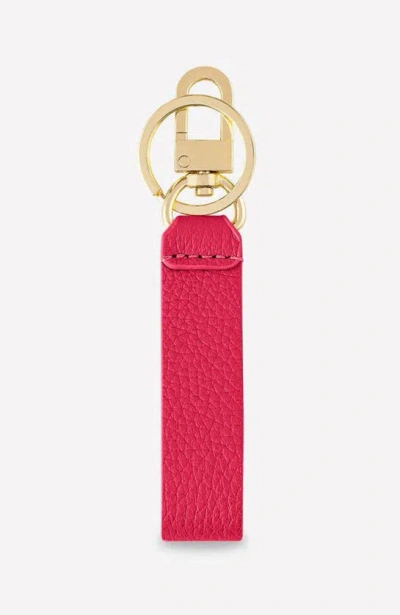 Shop Maison De Sabre Upcycled Leather Keychain In Shibuya Fuchsia