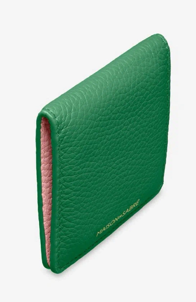 Maison De Sabre Leather Compact Mirror In Emerald Lily