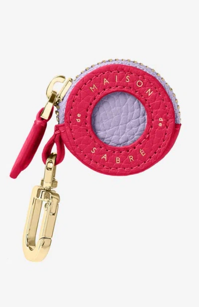 Maison De Sabre Maison De Sabré Leather Airtag Charm In Fuchsia Lavender