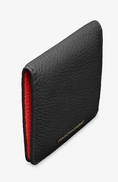 Maison De Sabre Leather Compact Mirror In Rouge Noir