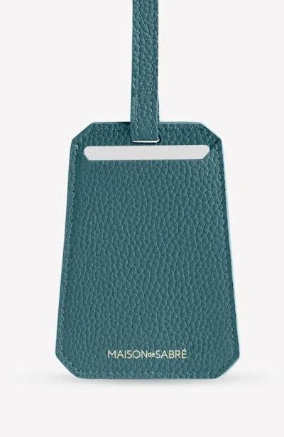 Maison De Sabre Leather Luggage Tag In Bondi Blue