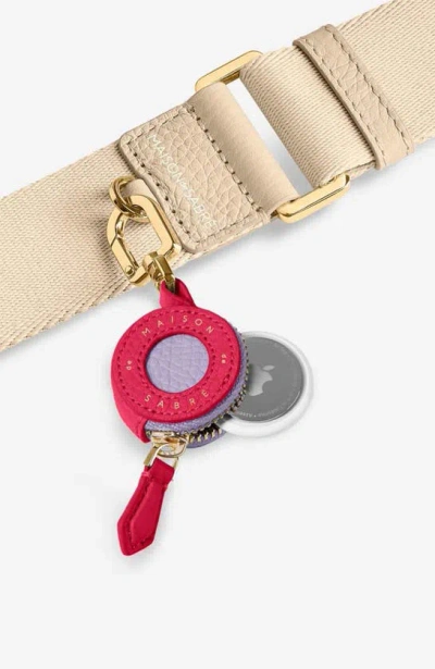 Maison De Sabre Maison De Sabré Leather Airtag Charm In Fuchsia Lavender