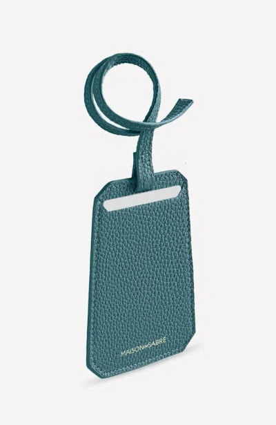 Maison De Sabre Leather Luggage Tag In Bondi Blue