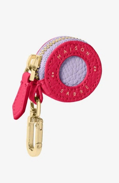 Maison De Sabre Maison De Sabré Leather Airtag Charm In Fuchsia Lavender