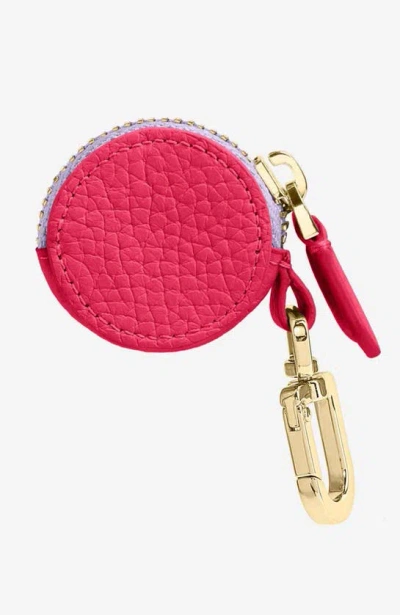 Maison De Sabre Maison De Sabré Leather Airtag Charm In Fuchsia Lavender