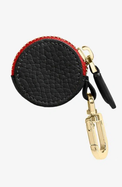 Shop Maison De Sabre Leather Airtag Charm In Pomegranate Caviar