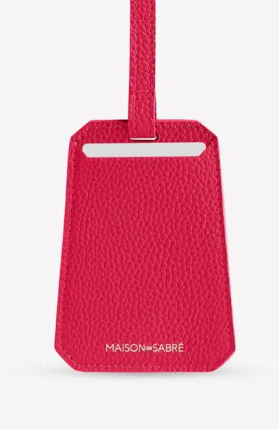Maison De Sabre Leather Luggage Tag In Shibuya Fuchsia
