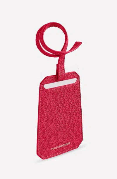 Maison De Sabre Leather Luggage Tag In Shibuya Fuchsia
