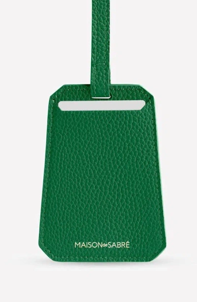 Shop Maison De Sabre Maison De Sabré Leather Luggage Tag In Emerald Green