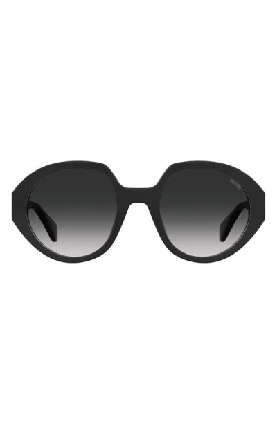 Shop Moschino 53mm Gradient Round Sunglasses In Black