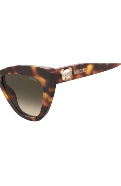 Shop Moschino 54mm Gradient Cat Eye Sunglasses In Havana