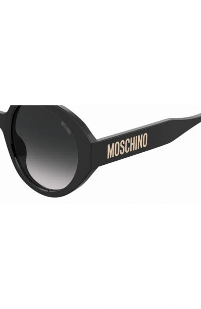 Shop Moschino 53mm Gradient Round Sunglasses In Black