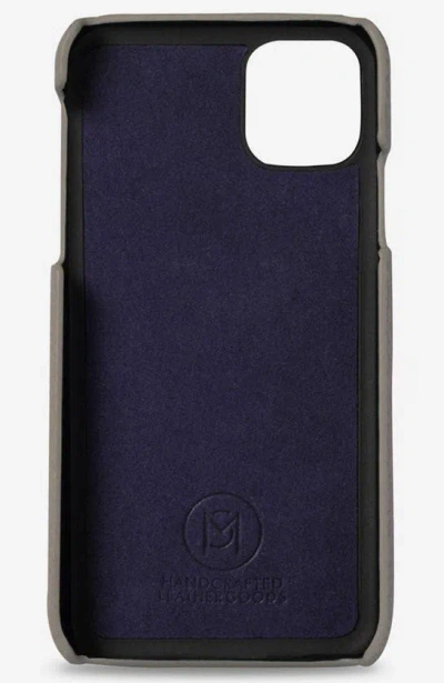 Shop Maison De Sabre Leather Phone Case In Mercury Grey
