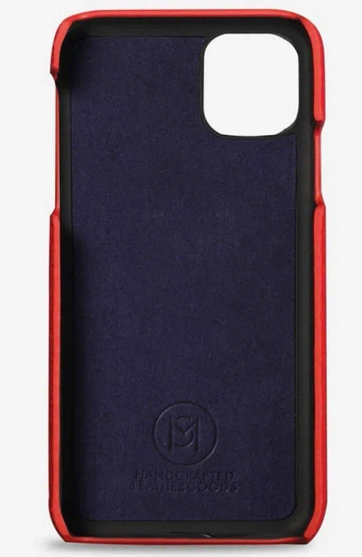Shop Maison De Sabre Leather Phone Case In Pomegranate Red