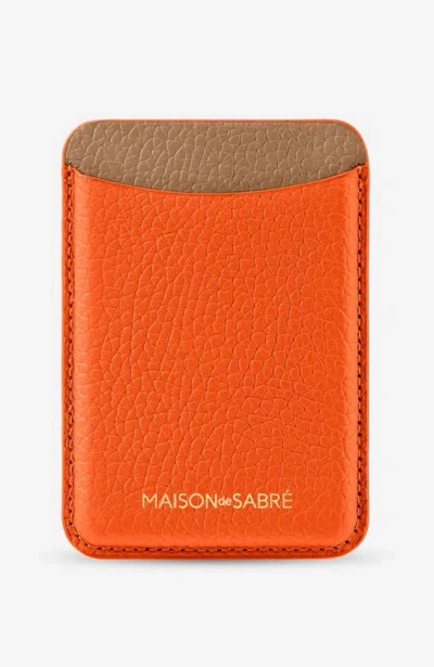 Shop Maison De Sabre Maison De Sabré Leather Magsafe Wallet In Manhattan Sandstone