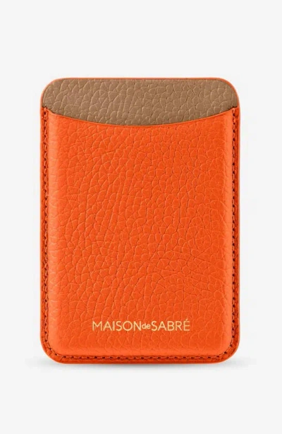 Maison De Sabre Leather Magsafe Wallet In Manhattan Sandstone