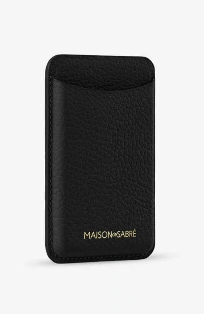 Shop Maison De Sabre Leather Magsafe Wallet In Black Caviar