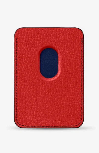Maison De Sabre Leather Magsafe Wallet In Pomegranate Caviar